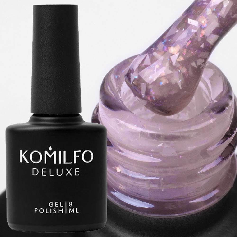 Komilfo Glassy Base GB005 (8ml) - Pale Pink Iridescent Flake Strengthening Base Coat