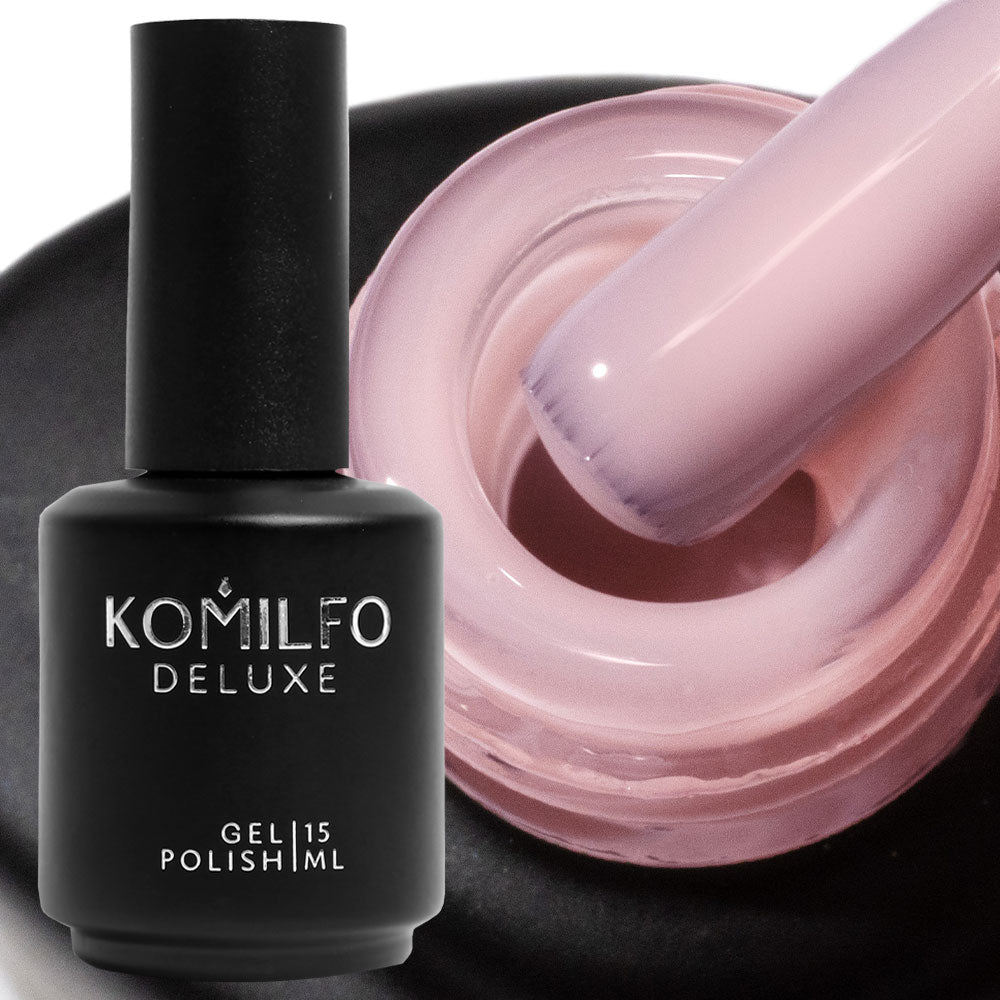 Komilfo Color French Base 026, 15 ml bottle. A soft milky pink camouflage rubber base for professional French manicures and natural nail strengthening