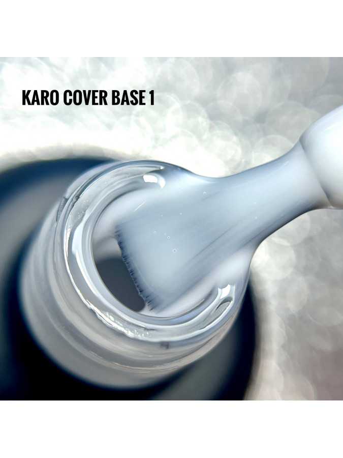 KARO Cover Shine Base 1 - Milky White Glitter Camouflage Gel Base