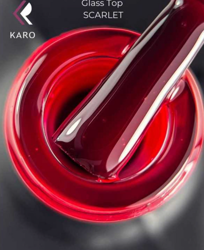 KARO Glass Top Scarlet (10ml) - Translucent Red High-Gloss Top Coat