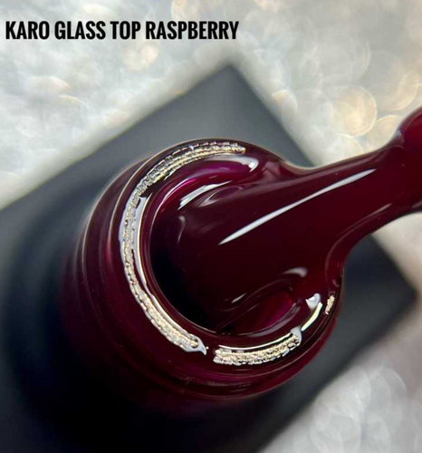 KARO Glass Top Raspberry (10ml) - Translucent Berry High-Gloss Top Coat
