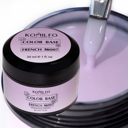 Komilfo Color Base French 007 30ml professional jar of milky light pink camouflage rubber base