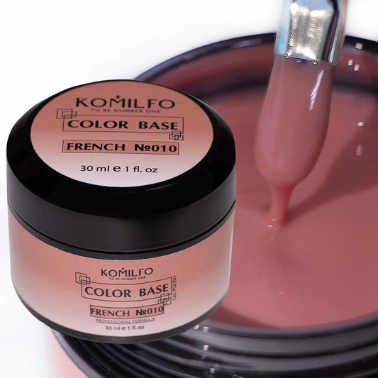 Komilfo Color Base French 010 (30ml Jar) - Pale Peach Nude Camouflage Rubber Base (Professional)