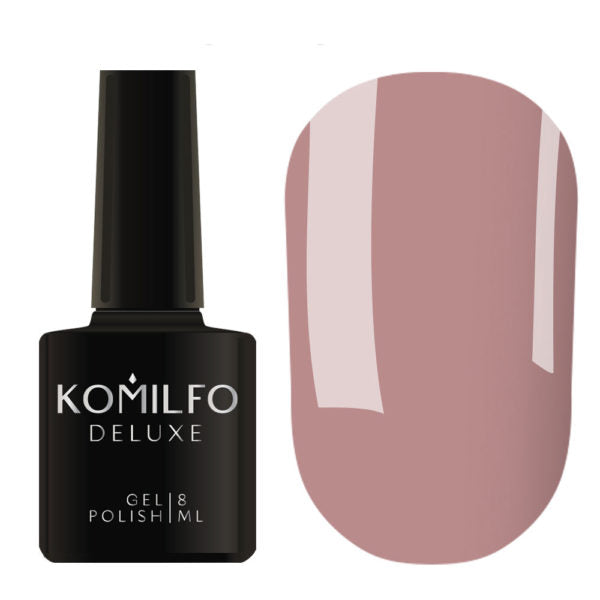 Komilfo Deluxe Gel Polish D059 Coffee Marsala Enamel bottle and swatch (Available in 8ml and 15ml)