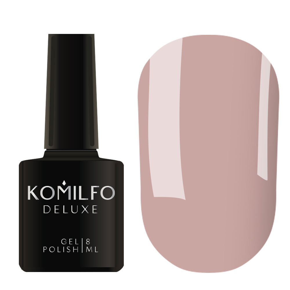 Komilfo Deluxe Gel Polish 8ml D205 French Collection Cocoa Milk Chocolate Enamel bottle and swatch