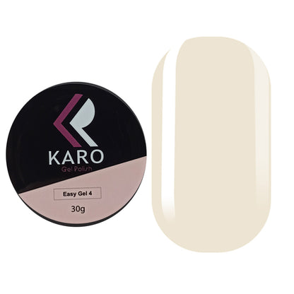 KARO Professional Easy Gel No. 4 (30g) - Milky Peach Tint UV/LED Builder Sculpting Gel