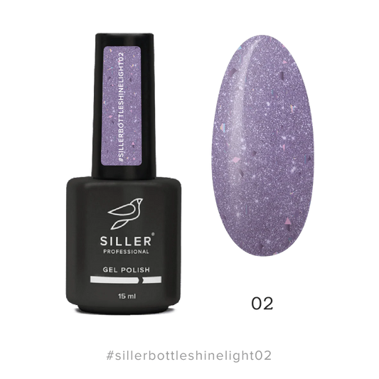 Siller Bottle Shine Light Gel #02 (15 ml) - Lilac with Potal Shimmer Professional UV/LED Builder Gel