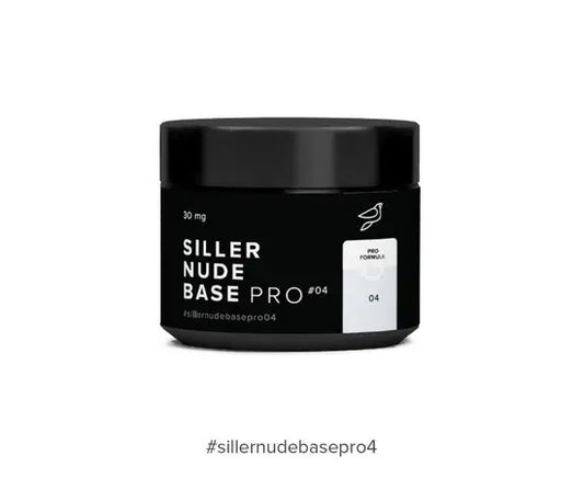 Siller Nude Base Pro #04 Camouflage, 30 mg jar. A professional Pro Formula rubber base for nail alignment, masking, and strengthening