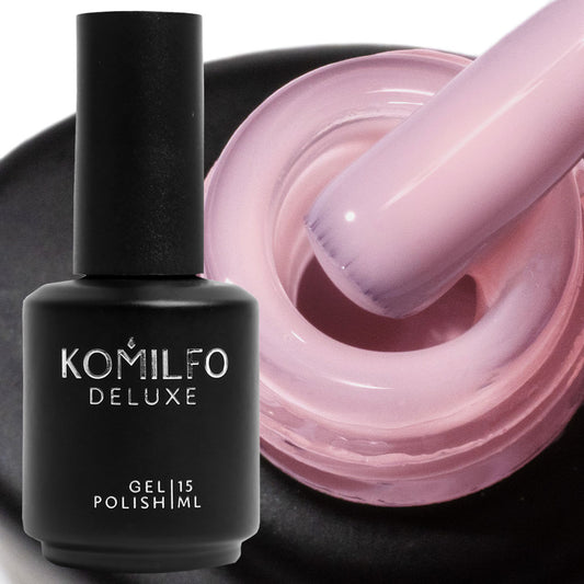 Komilfo Color French Base 027, 15 ml bottle. A soft milky-pink orchid camouflage rubber base for professional French manicures and natural nail strengthening