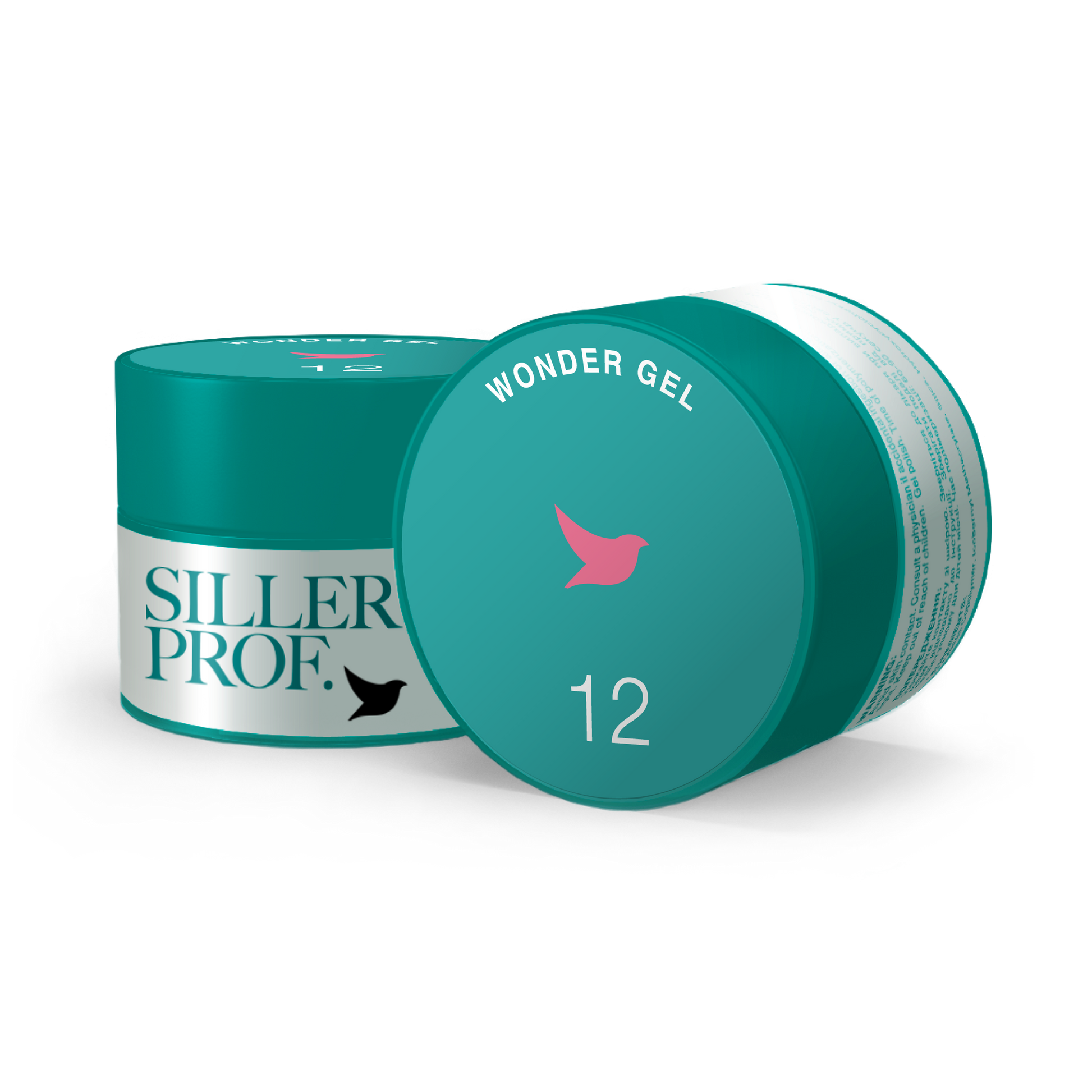 Siller Professional Wonder Gel #12 Warm Pink, 30 ml jar. A professional camouflage warm pink one-phase UV/LED builder gel for extensions and strengthening.