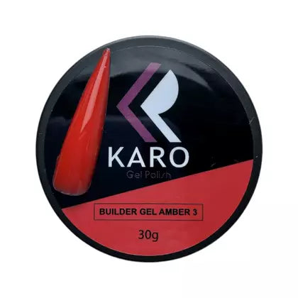 KARO Professional Builder Gel Amber 3 (30g) - Translucent Vibrant Red UV/LED Sculpting Gel