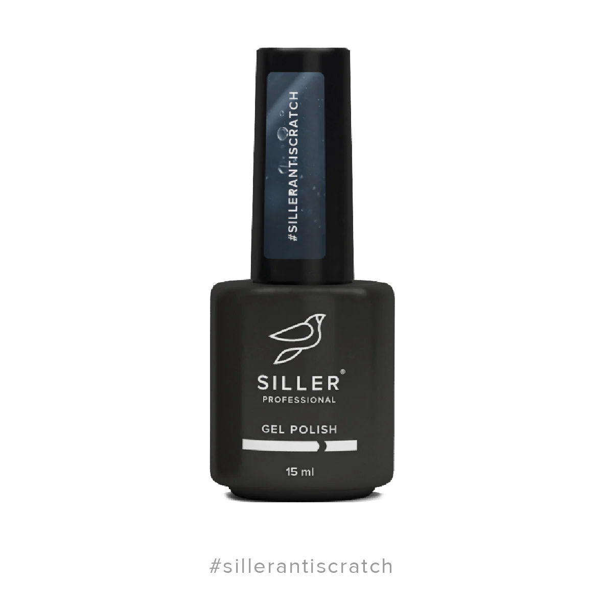 Siller Anti-Scratch Top Coat in a 15ml bottle. A professional high-gloss, wipe-free top coat designed for extreme scratch resistance.