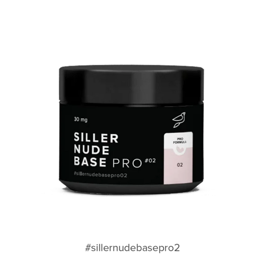 Siller Nude Base Pro #02 Camouflage Nude, 30 mg jar. A professional Pro Formula rubber base for nail alignment and strengthening.