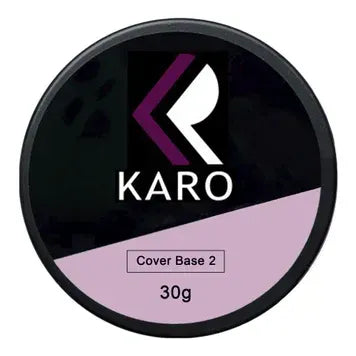 KARO Professional Cover Base No. 2 in a 30g jar. A milky pink camouflaging rubber base coat for natural nail reinforcement.
