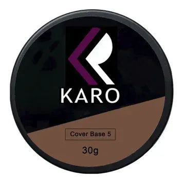 KARO Professional Cover Base No. 5 (30g). A warm terracotta nude camouflaging rubber base coat for natural nail architecture.