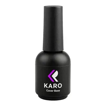 KARO Cover Base 9 10ml bottle. Professional camouflage rubber base for nail architecture and high-coverage strengthening.