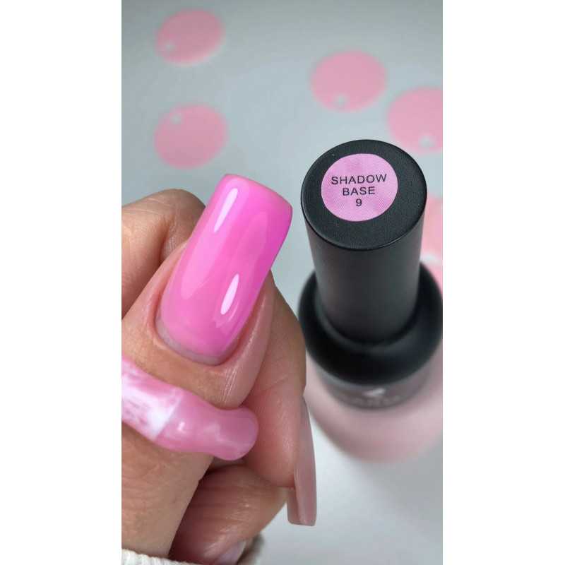 KARO Shadow Base 9 (10ml) - Professional Milky Fuchsia Rubber Base