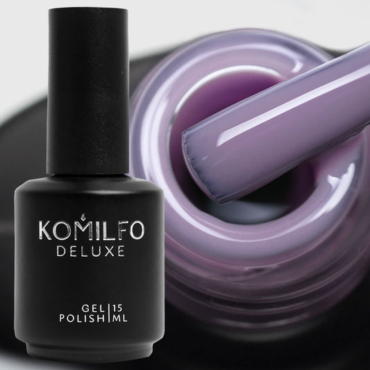 Komilfo Color Base French 012, 15 ml bottle. A muted lavender-lilac camouflage rubber base for professional French manicures and nail strengthening.