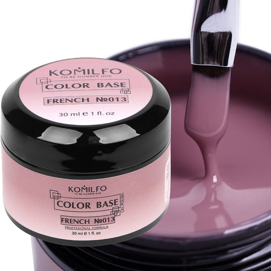 Komilfo Color Base French 013 30ml professional jar of milky clear semi-sheer white camouflage rubber base
