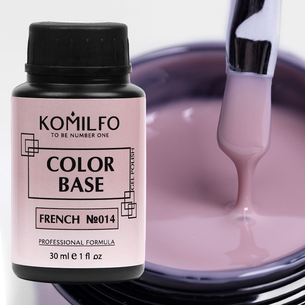 Komilfo Color Base French 014 (30ml) - Dusty Rose Pink Camouflage Rubber Base (Professional)