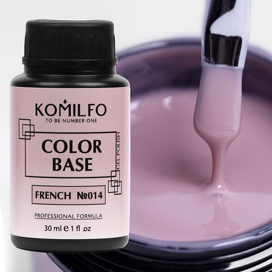 Komilfo Color Base French 014 (30ml) - Dusty Rose Pink Camouflage Rubber Base (Professional)