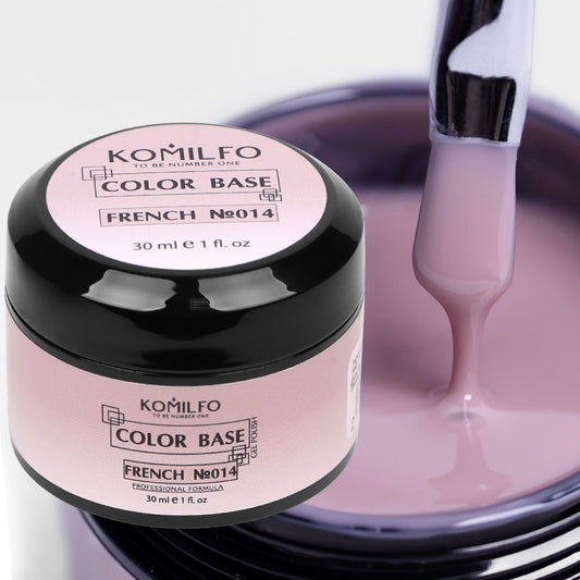 Komilfo Color Base French 014 (30ml) - Dusty Rose Pink Camouflage Rubber Base (Professional)