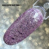 KARO Cover Base Shine 3. A dazzling lavender camouflage gel base with dense holographic and silver glitters.