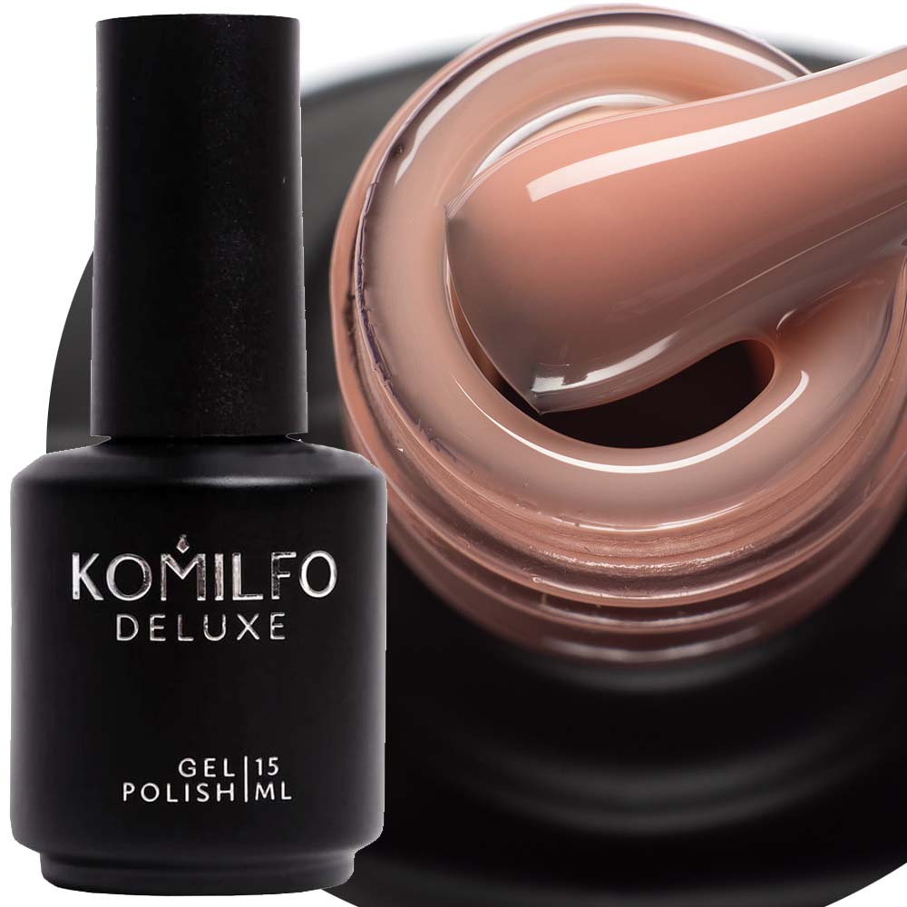 Komilfo Color Base French 001 15ml bottle and opaque nude beige camouflage color swatch