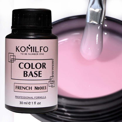 Komilfo Color Base French 003 30ml professional jar of bright bubblegum pink camouflage rubber base