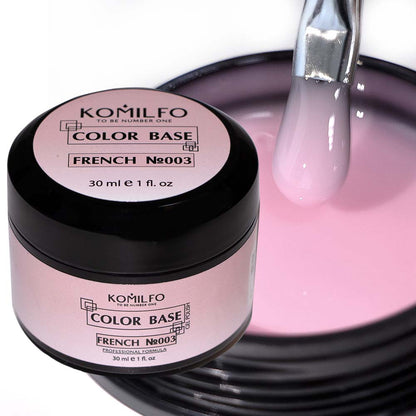 Komilfo Color Base French 003 30ml professional jar of bright bubblegum pink camouflage rubber base