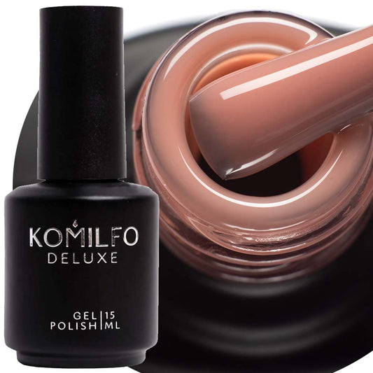 Komilfo Color Base French 004, 15 ml bottle. A warm nude-beige camouflage rubber base for French manicures and nail strengthening.