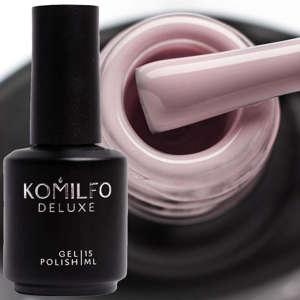 Komilfo Color Base French 005 15ml bottle and opaque dusty rose mauve pink camouflage color swatch