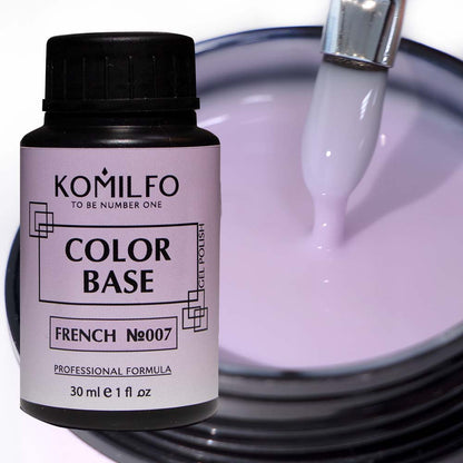 Komilfo Color Base French 007 30ml professional jar of milky light pink camouflage rubber base