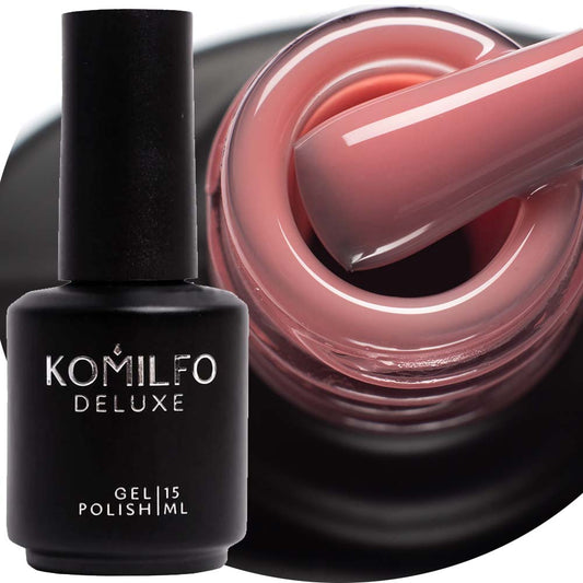 Komilfo Color Base French 010, 15 ml bottle. A pastel coral camouflage rubber base for French manicures and nail strengthening