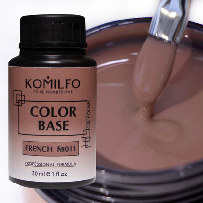 Komilfo Color Base French 011 30ml professional jar of milky cool pink camouflage rubber base