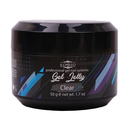 Komilfo Gel Jelly Clear (50g Jar) - Thick Viscosity Transparent Sculpting Builder Gel (Bulk Salon Size