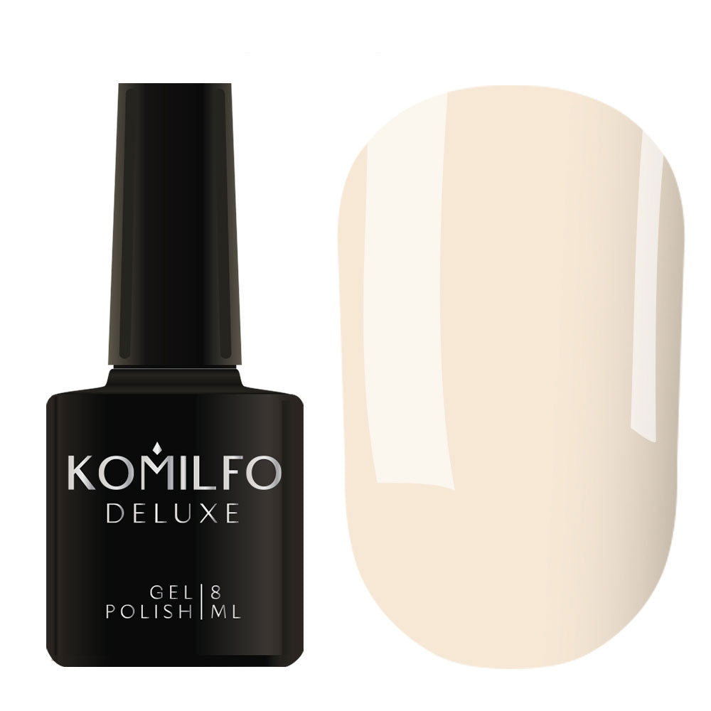 Komilfo Deluxe Gel Polish 8ml D005 Light Creamy Pink Enamel bottle and swatch