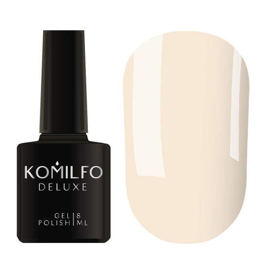 Komilfo Deluxe Gel Polish 8ml D005 Light Creamy Pink Enamel bottle and swatch