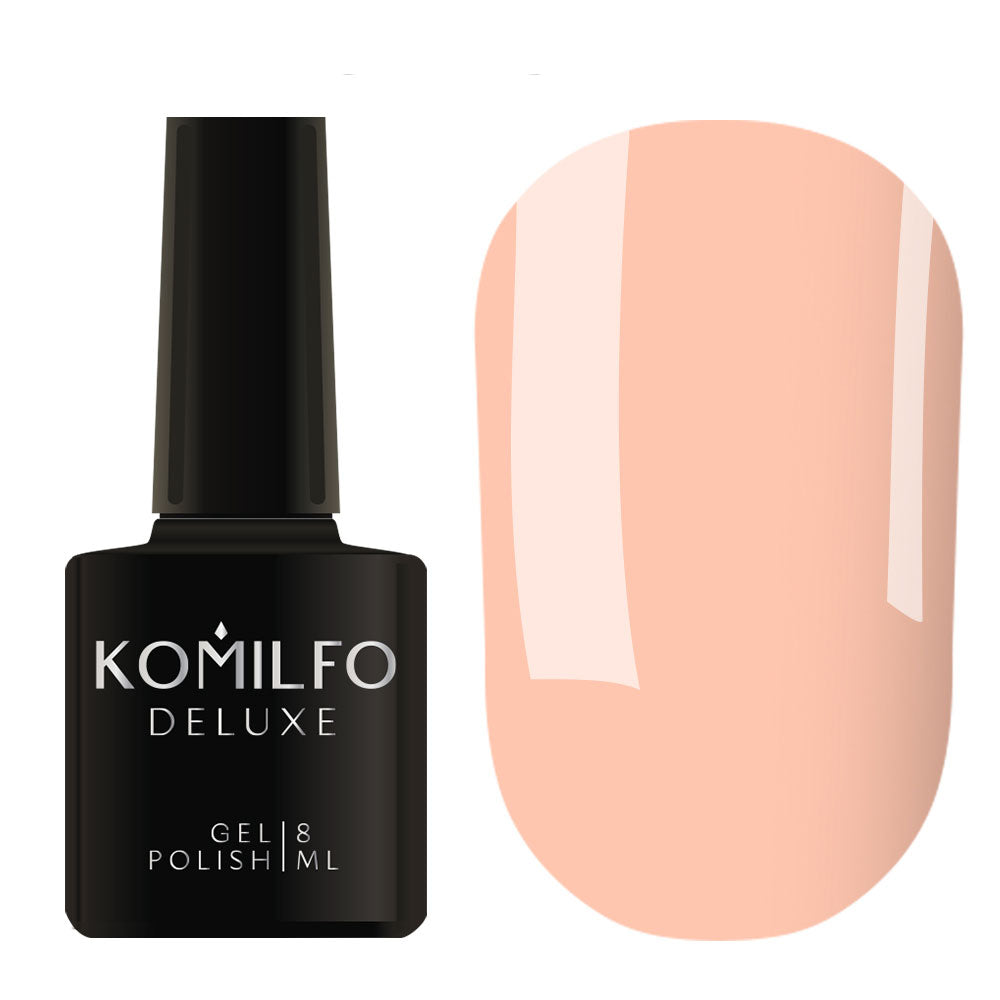 Komilfo Deluxe Gel Polish 8ml D008 Muted Beige Pink Enamel bottle and swatch