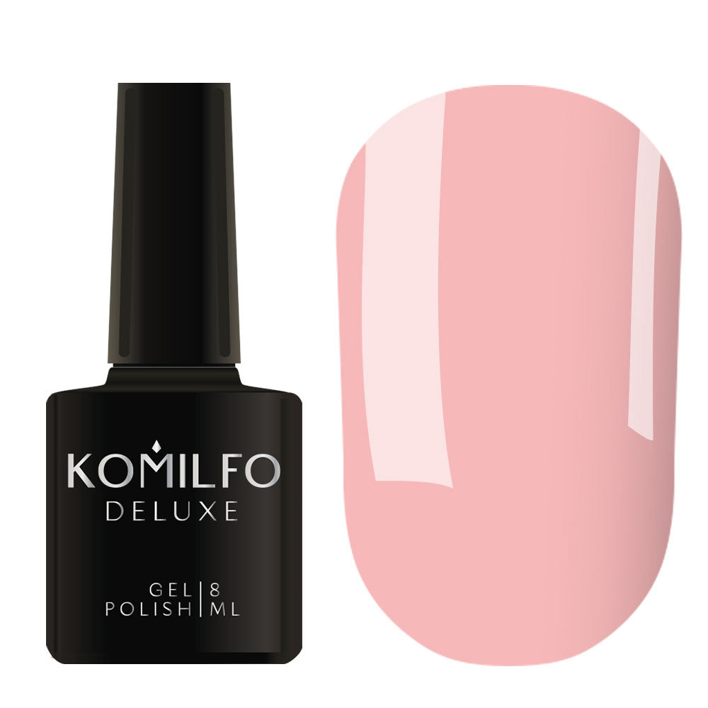 Komilfo Deluxe Gel Polish 8ml D016 Pink Sherbet Enamel bottle and swatch