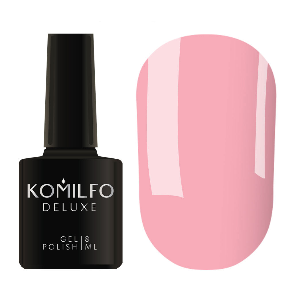 Komilfo Deluxe Gel Polish 8ml D018 Muted Pink Enamel bottle and swatch