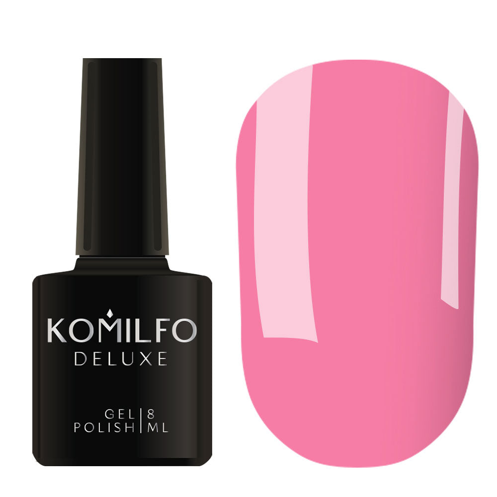 Komilfo Deluxe Gel Polish 8ml D022 Pink Enamel bottle and swatch
