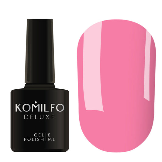 Komilfo Deluxe Gel Polish 8ml D022 Pink Enamel bottle and swatch