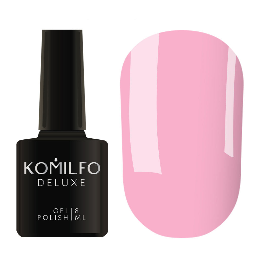 Komilfo Deluxe Gel Polish 8ml D024 Light Pink Enamel bottle and swatch
