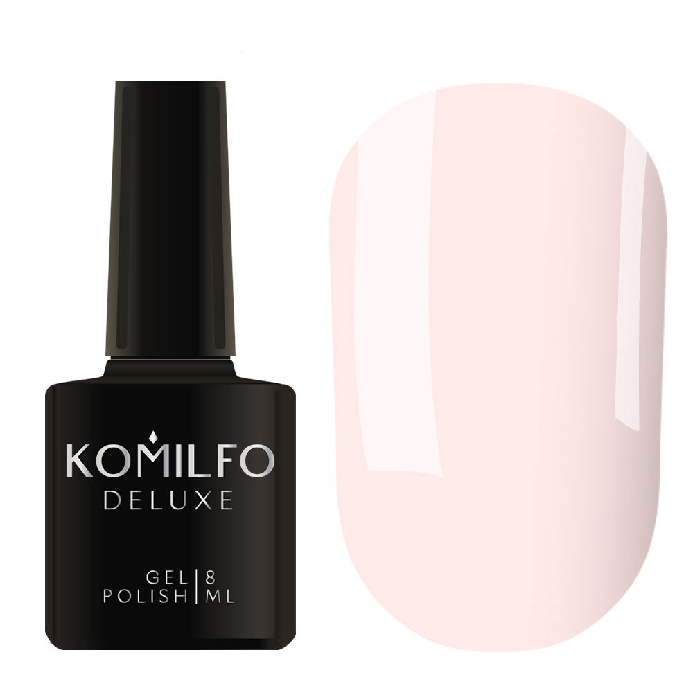 Komilfo Deluxe Gel Polish 15ml D032 Creamy Pink Enamel bottle and swatch
