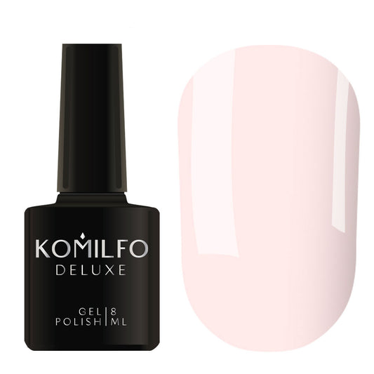 Komilfo Deluxe Gel Polish 15ml D032 Creamy Pink Enamel bottle and swatch