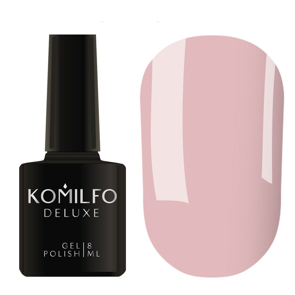 Komilfo Deluxe Gel Polish 8ml D036 Light Pink Cocoa Enamel bottle and swatch