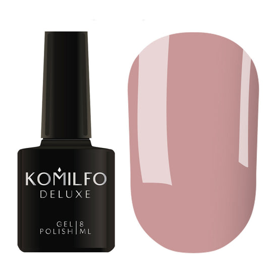 Komilfo Deluxe Gel Polish 8ml D058 Pink Cocoa Enamel bottle and swatch