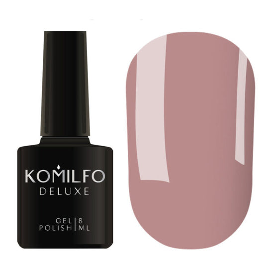 Komilfo Deluxe Gel Polish D059 Coffee Marsala Enamel bottle and swatch (Available in 8ml and 15ml)