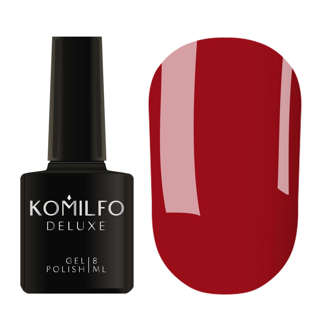 Komilfo Deluxe Gel Polish (D087) - Dark Red Enamel (Deep Rich Red) (8ml & 15ml)